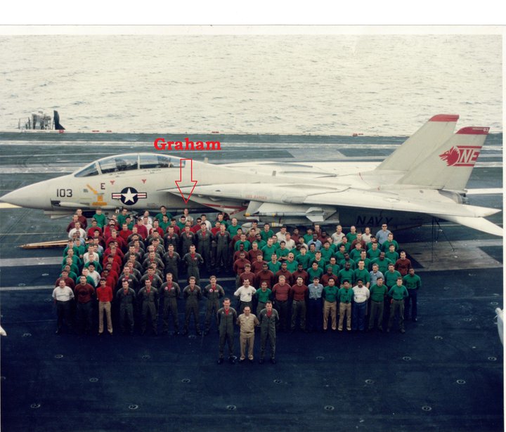 The World Famous Fighting Wolfpack (Fighter Squadron One, aka VF-1) aboard USS RANGER (CV 61) off California coast 1989.