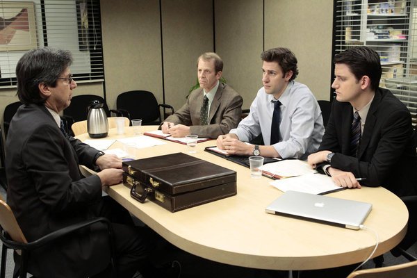 Still of Paul Lieberstein, John Krasinski and Zach Woods in The Office (2005)