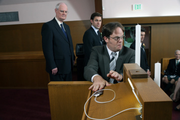 Still of Rainn Wilson and John Krasinski in The Office (2005)