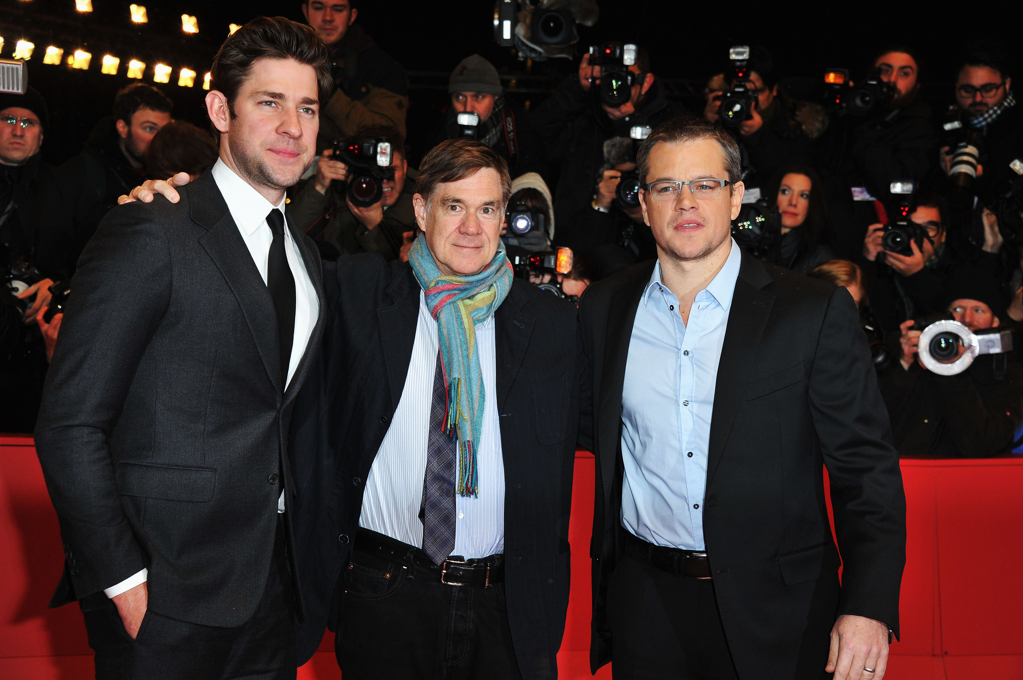 John Krasinski, Director Gus Van Sant and actor Matt Damon attend 'Promised Land' Premiere during the 63rd Berlinale International Film Festival.