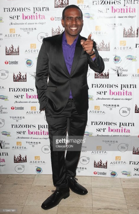 Adrian Makala poses for a photo during the red carpet as part of the play Razones Para ser Bonita at San Jeronimo Theater on July 17, 2013 in Mexico City, Mexico.