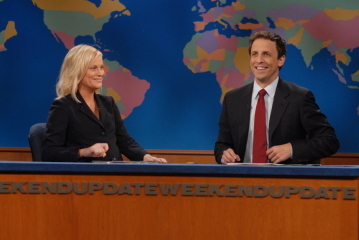 Still of Amy Poehler and Seth Meyers in Saturday Night Live: Weekend Update Thursday (2008)