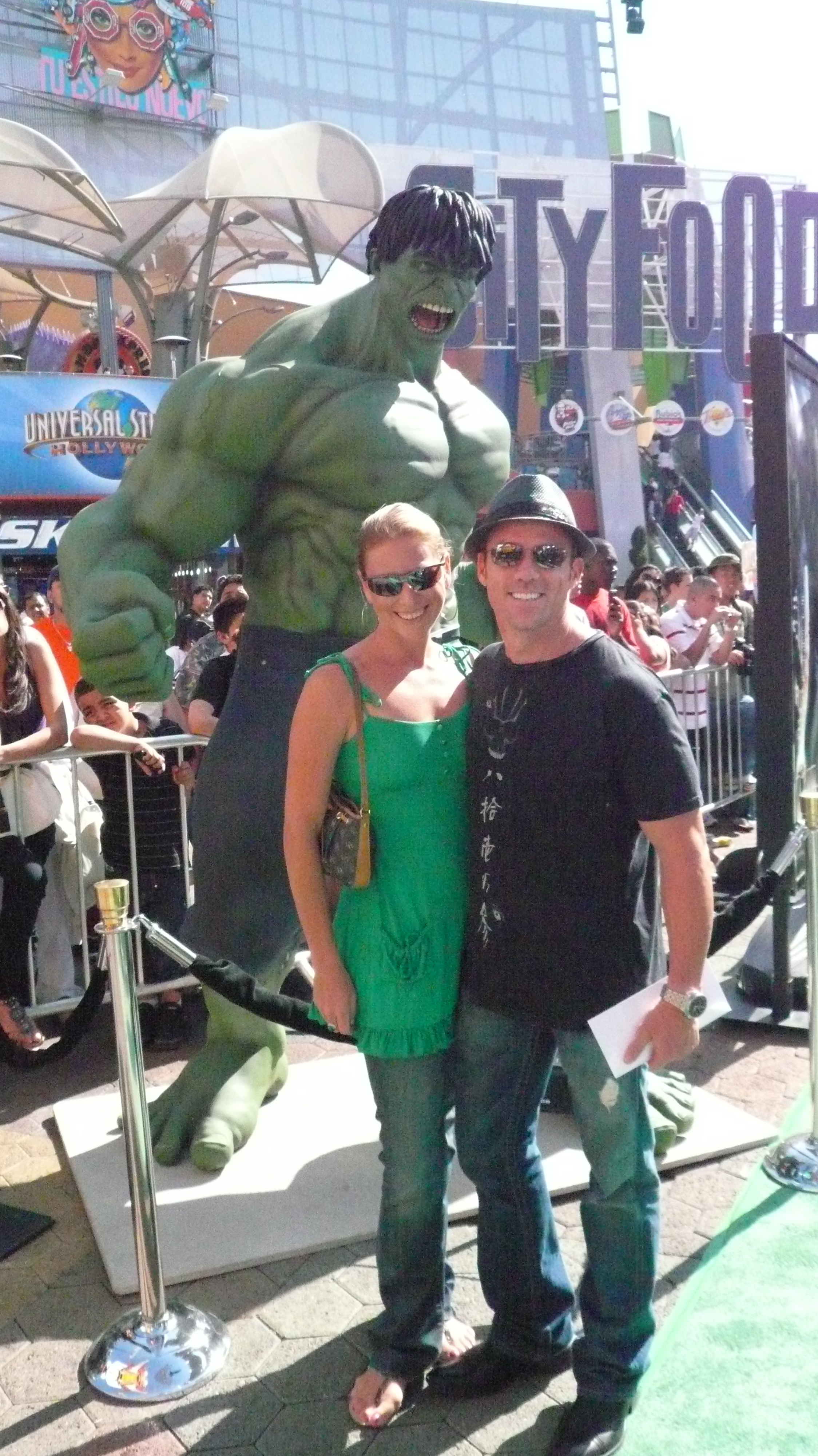 Terry Notary and his wife Rhonda Notary at the Hollywood Primer of 'The Incredible Hulk'.