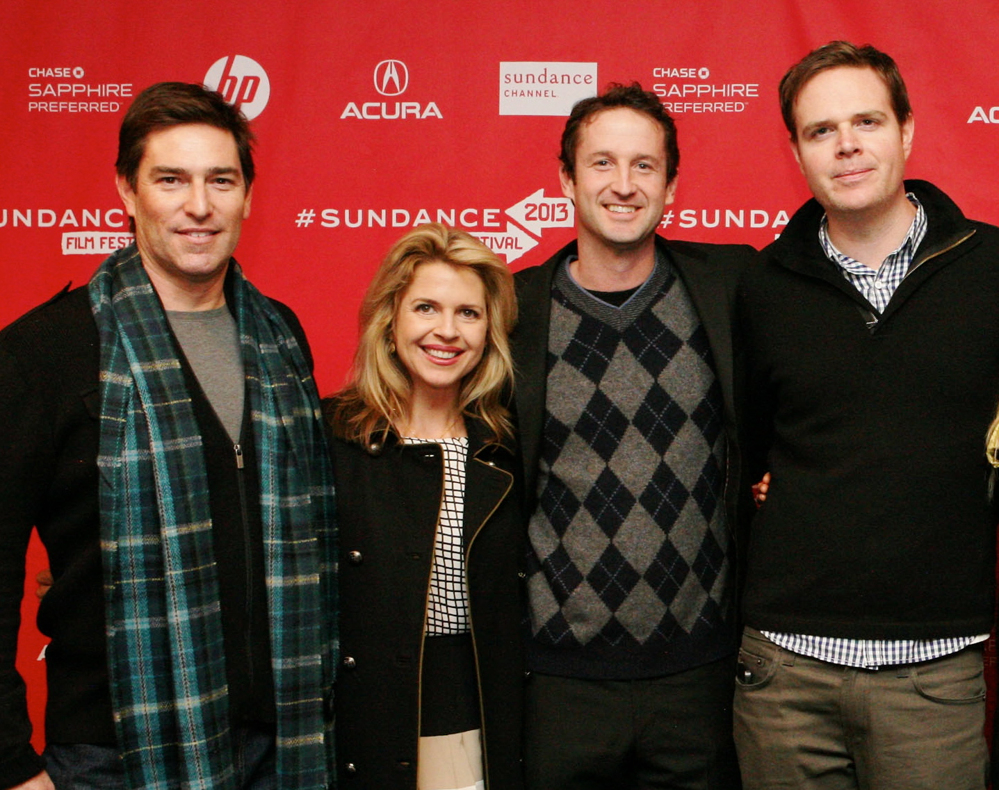 PARK CITY, UT - JANUARY 18, 2013 Actors Roy Abramsohn and Elena Schuber, Sundance Film Festival director of programming Trevor Groth, director Randy Moore attend 'Escape From Tomorrow' Premiere during the 2013 Sundance Film Festival at Prospector Square.