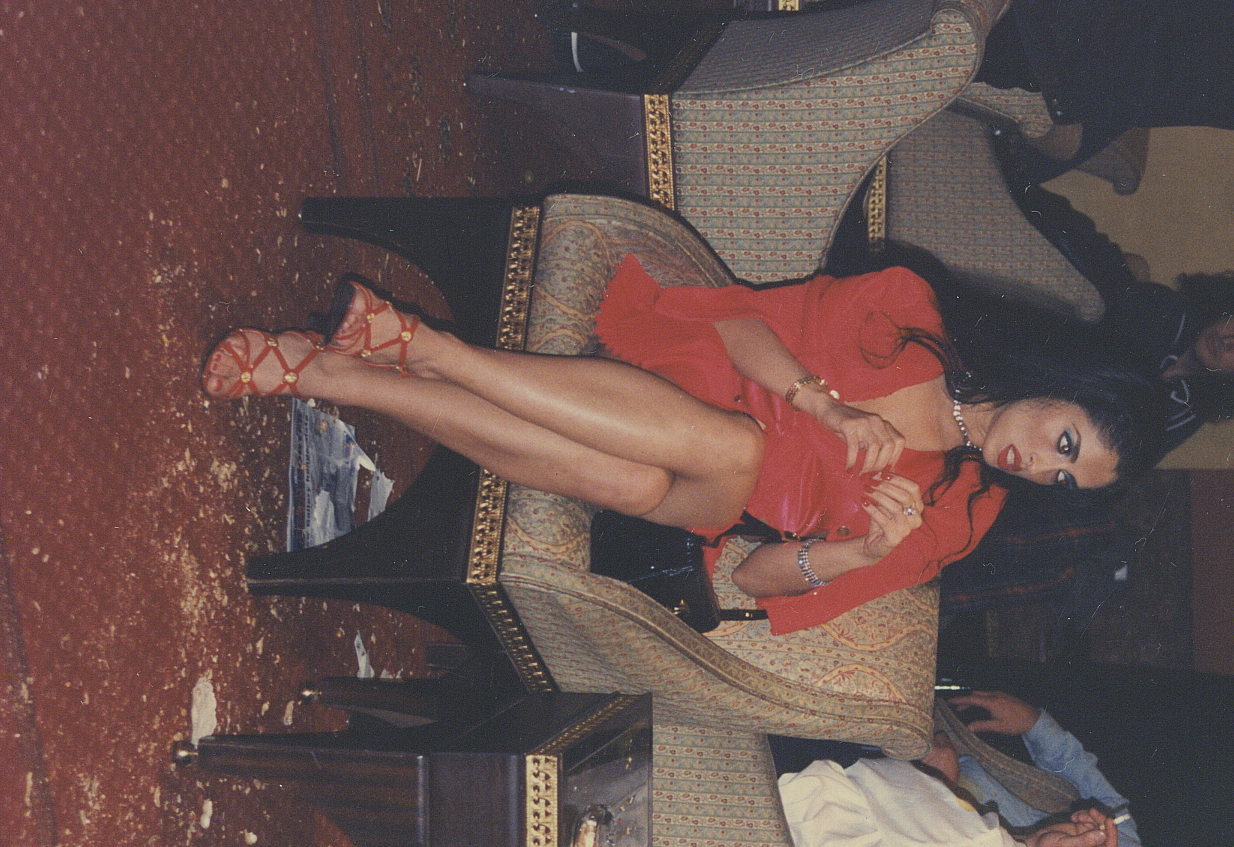 At the 1997 Cannes Film Festival sitting in lobby of Martinez Hotel on the Croissette.