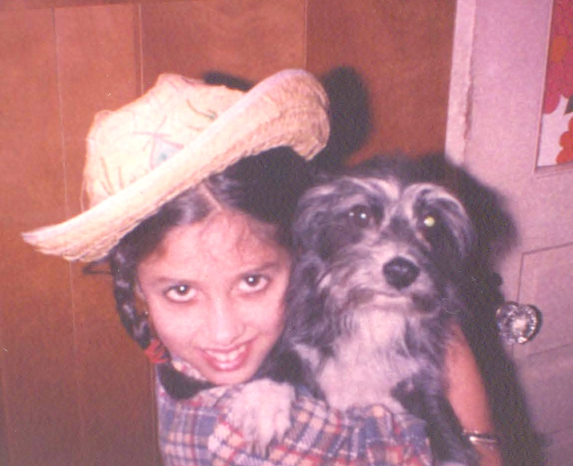 Age 6 in Worcester, Massachusetts with Tiger.