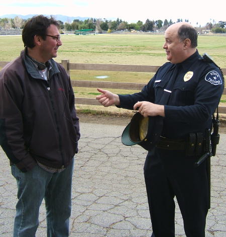 Brian Patrick Mulligan as Sgt. Boomer with director Michael Scalere on the set of 