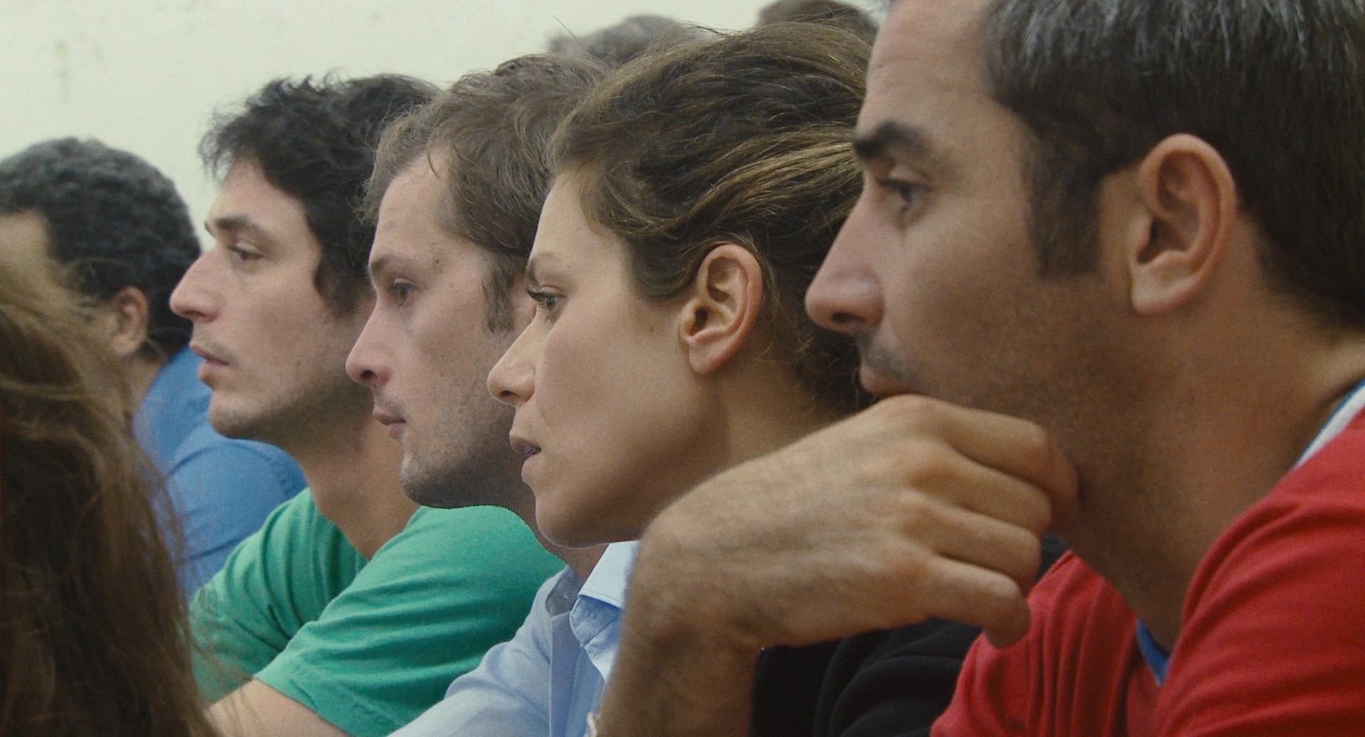 Still of Jérémie Elkaïm, Nicolas Duvauchelle, Marina Foïs and Arnaud Henriet in Polisse (2011)