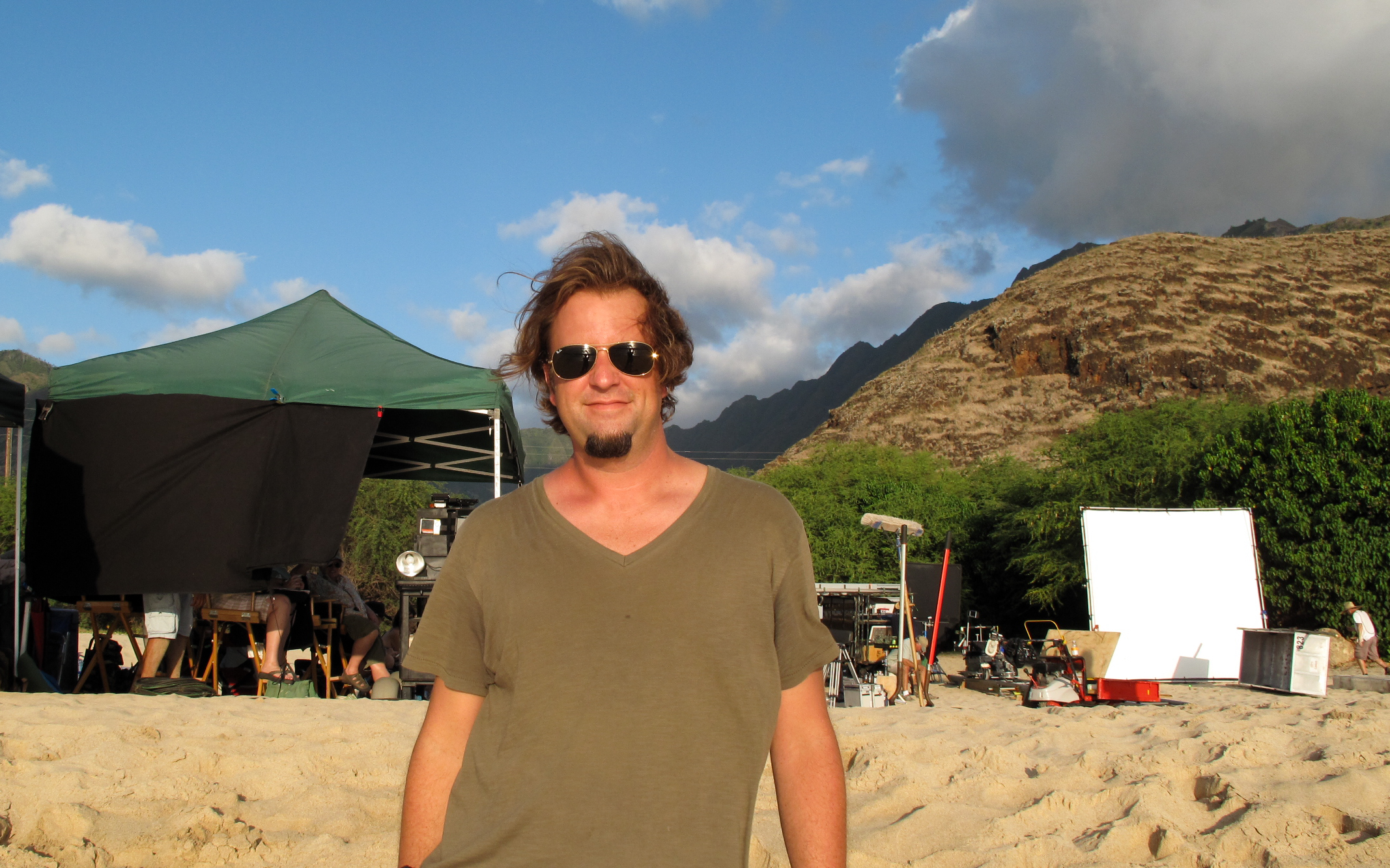 On location in Oahu filming Lost.