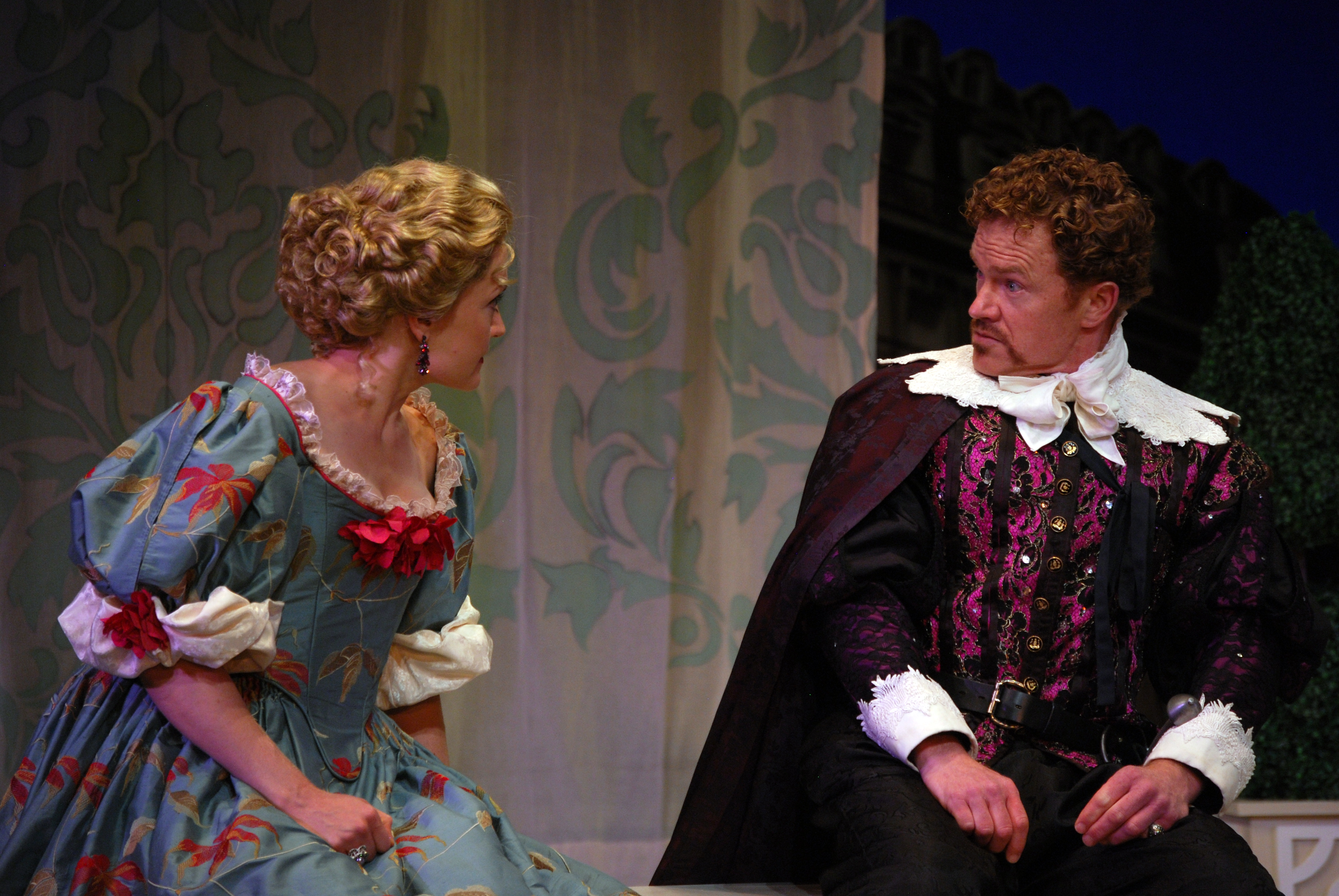 The Liar at Shakespeare Theatre of New Jersey. Jane Pfitsch as Clarice, Clark Carmichael as Alcippe