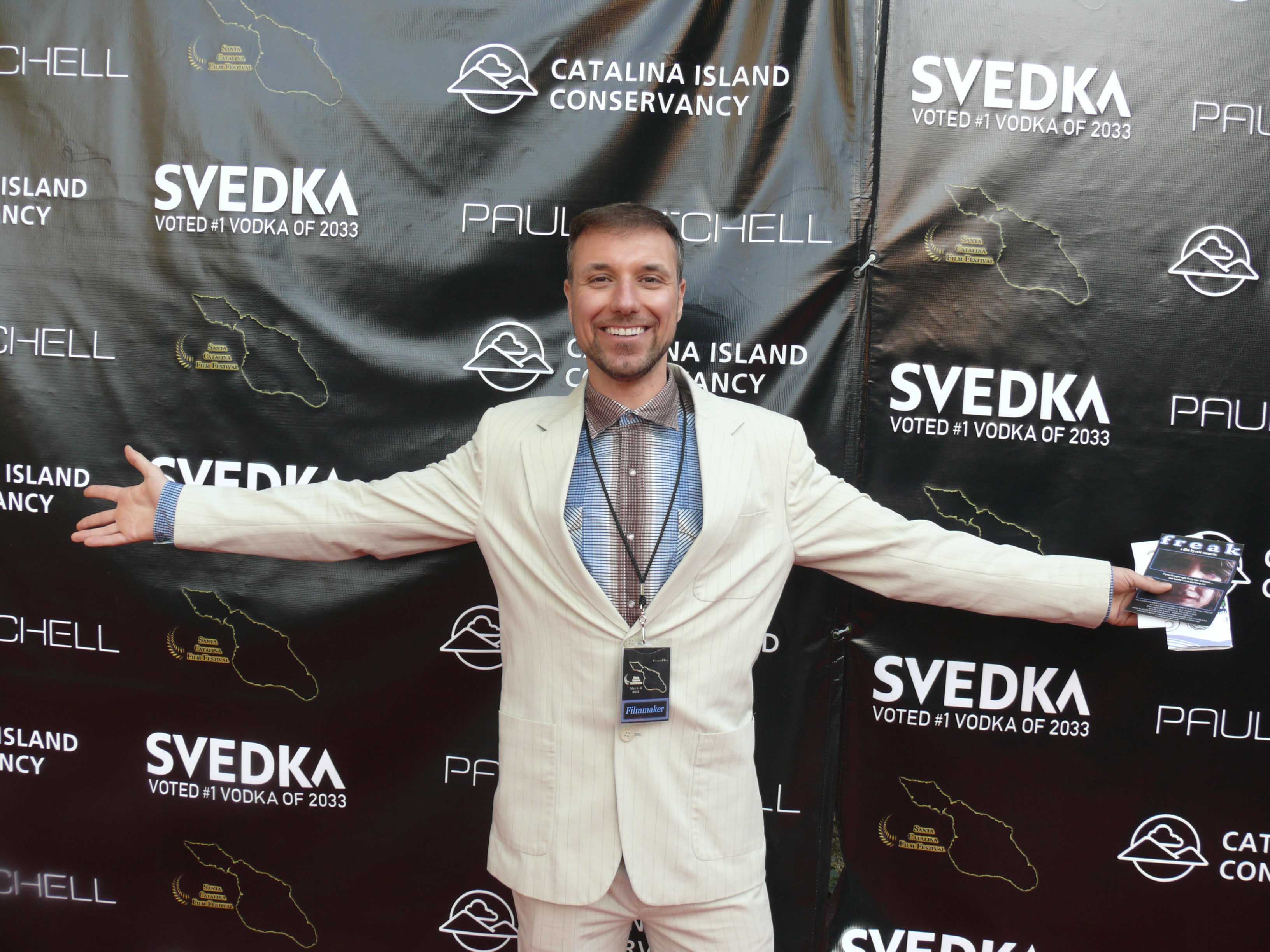 Eric Casaccio at the Santa Catalina Film Festival representing 