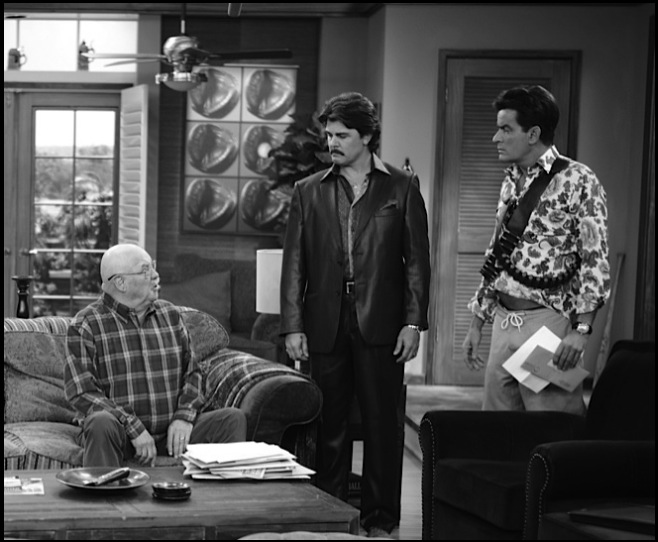 Johnny Dowers as Ray James II in Anger Management. With Barry Corbin & Charlie Sheen.