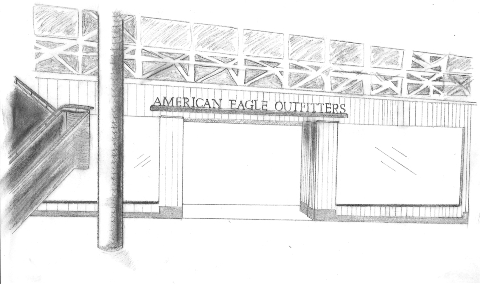 American Eagle Store, proposed sketch by B. McBrien