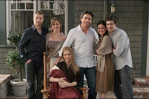 Still of Peter Gallagher, Adam Brody, Kelly Rowan, Autumn Reeser, Ben McKenzie and Rachel Bilson in The O.C. (2003)