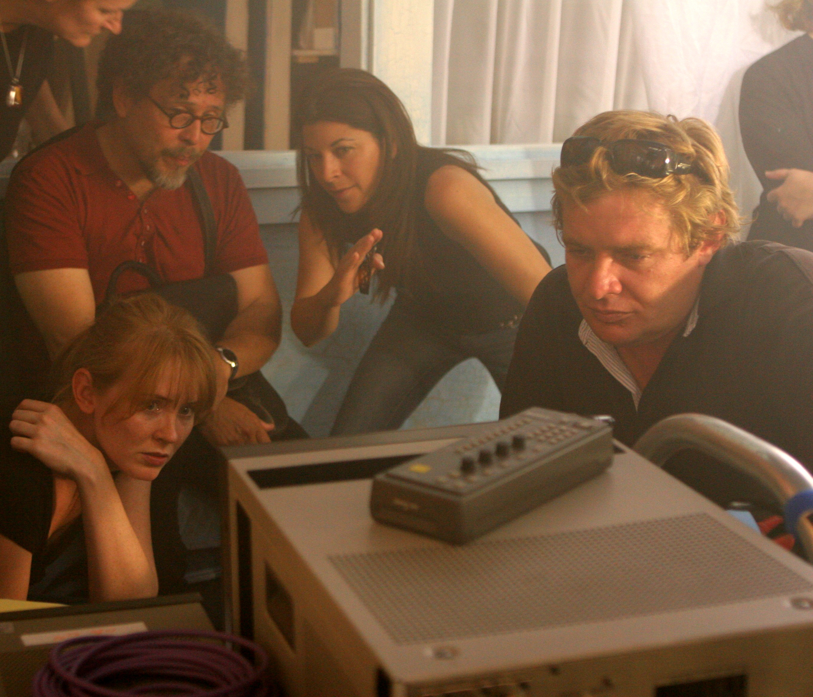 On set of The Winged Man (2008) Writer - Jose Rivera; Producer - Camillia Monet; Director of Photography - Tim Hudson