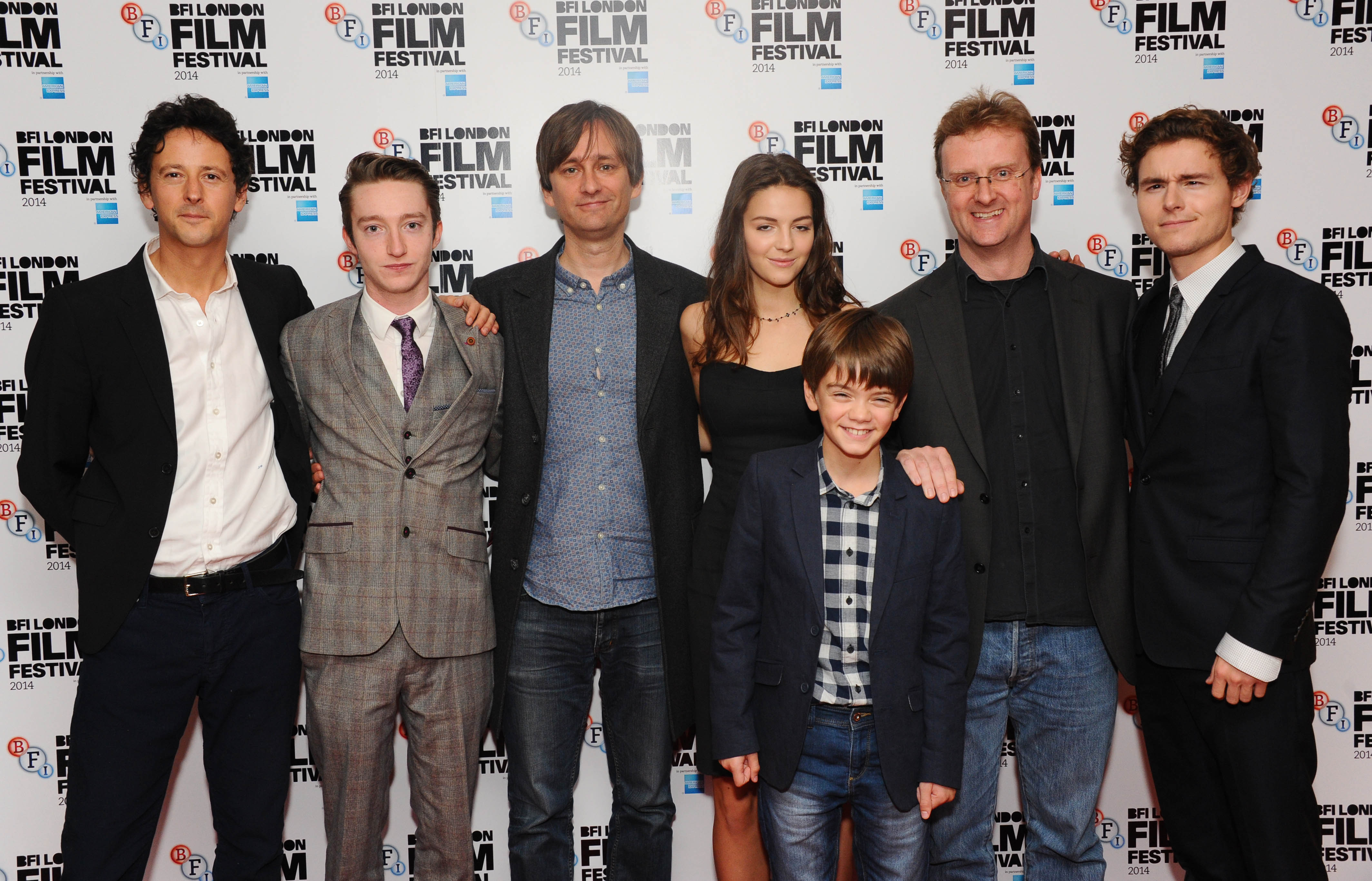 Producer Piers Tempest, James Tarpey, Director Jon Wright, Ella Hunt, Milo Parker, Writer Mark Stay and Callan McAuliffe at the London Film Festival ROBOT OVERLORDS screening 2014