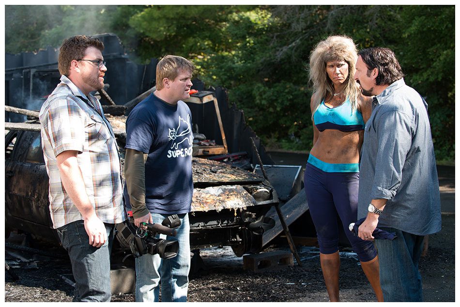 Still of John Paul Tremblay, Mike Smith, Robb Wells and Shannon Leroux in Swearnet: The Movie (2014)