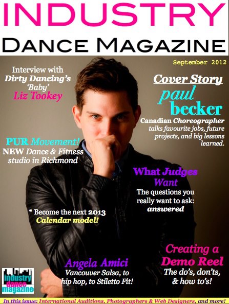 Paul Becker on cover of Industry Dance Magazine