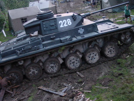 Tom Delmar Stunt Coordinator & 2nd Unit Director takes a Panzer for a test drive for Matt LeBlanc (O'Rourke) in 'All the Queens men'.jpg