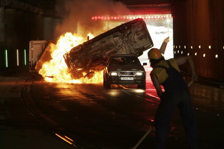 Tom Delmar Stunt Coordinator & 2nd Unit Director shooting the car chase for 'Razors Edge'.jpg