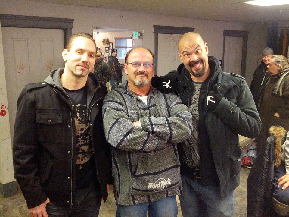 on Ghost Adventures set with Nick Groff and Aaron Goodwin