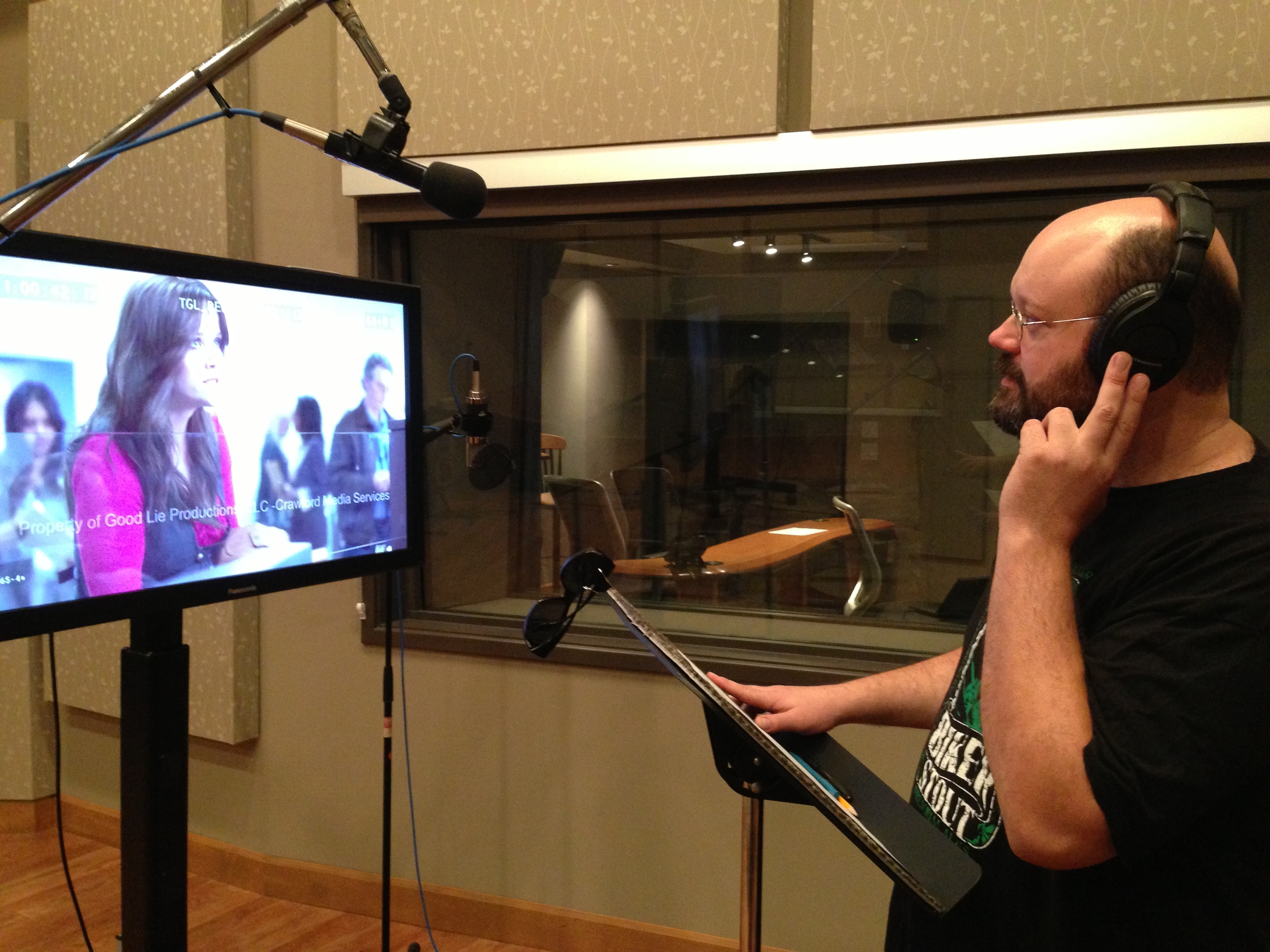Victor McCay recording ADR for The Good Lie