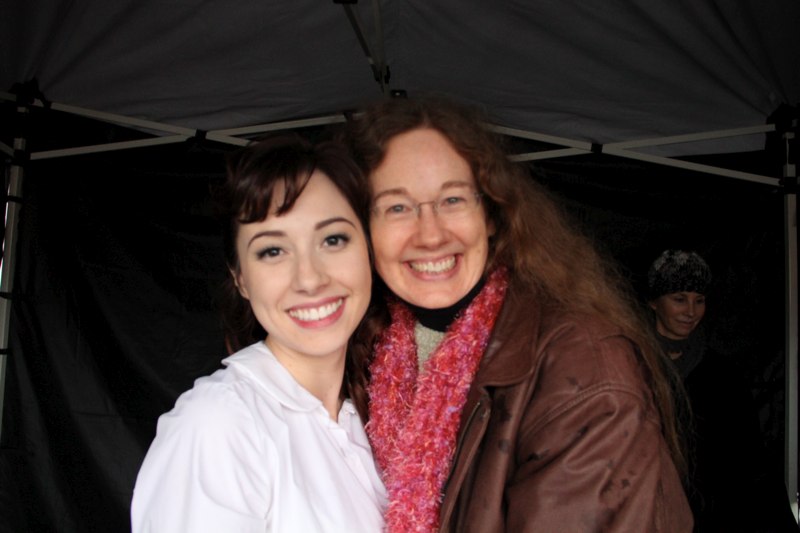 Rachel Grate with Director Cornelia D. Moore on the set of Camilla Dickinson