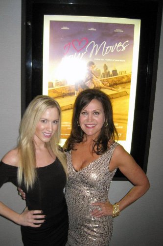 Sandra Staggs with Emily Bedazzle at the premiere of I Love Your Moves