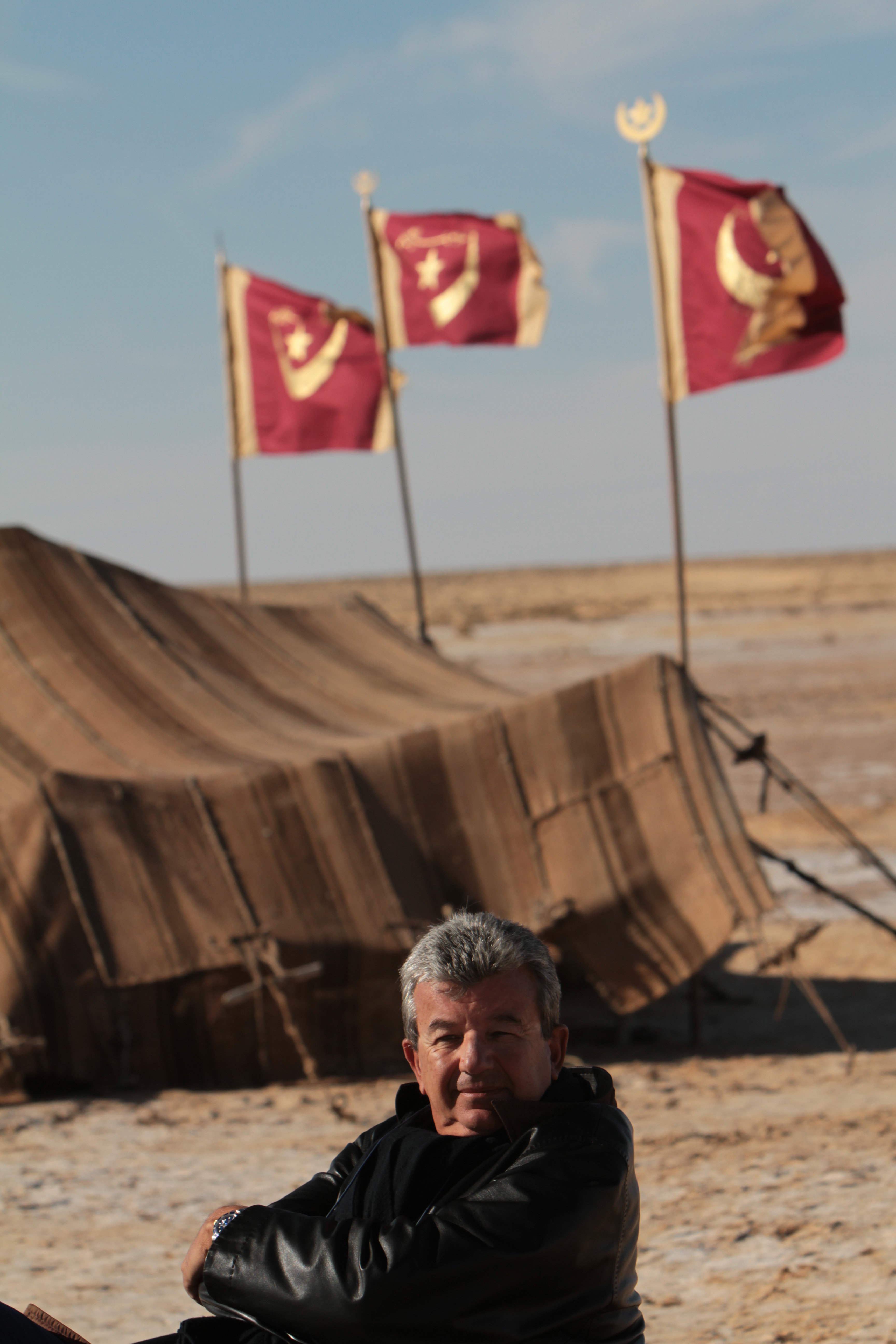 Black Gold Producer Tarak Ben Ammar on set of Black Gold in Tunisia