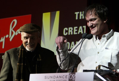 Quentin Tarantino and Dennis Hopper