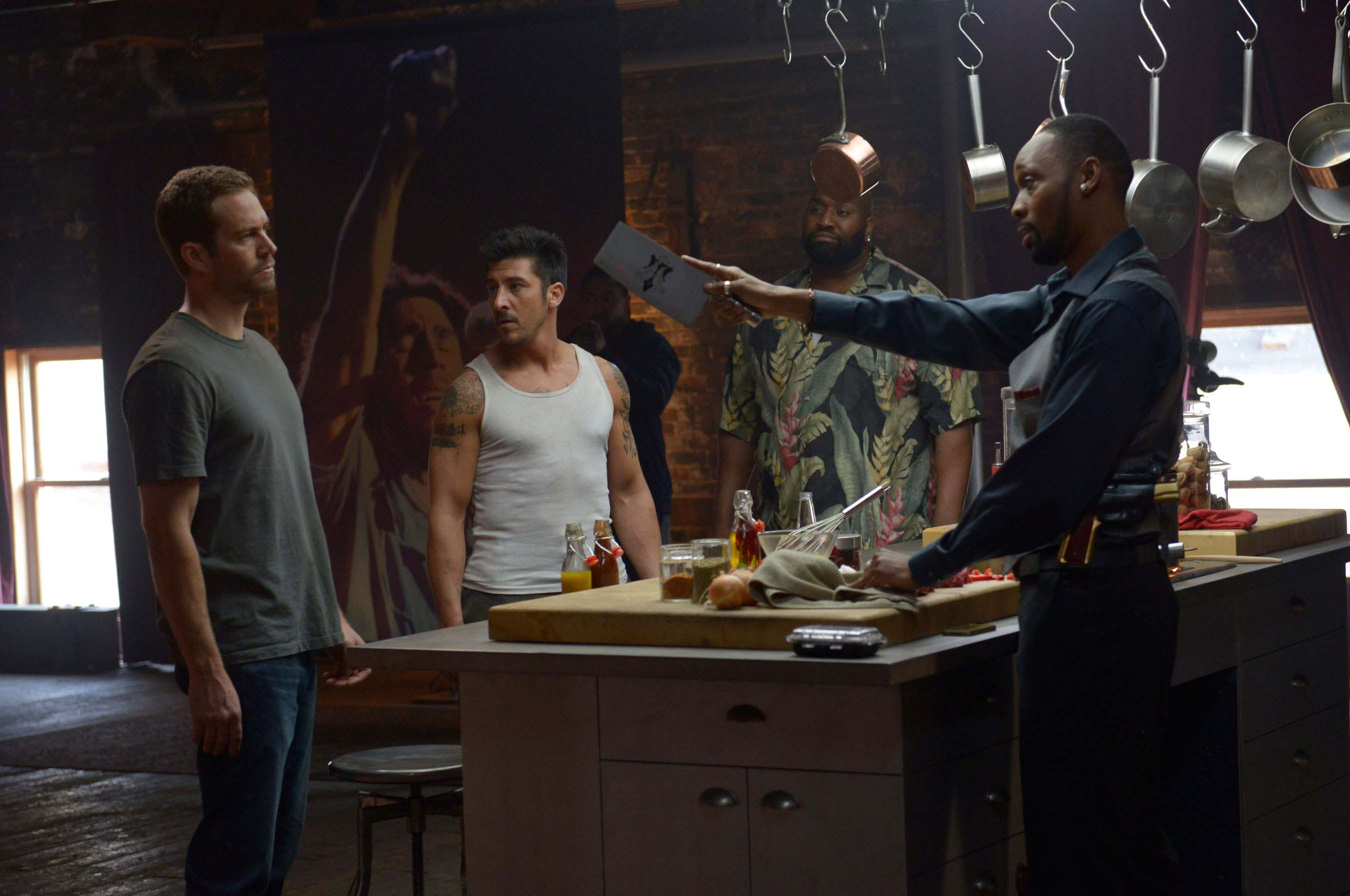 Still of Gouchy Boy, RZA, Paul Walker and David Belle in 13 rajonas: plytu rumai (2014)