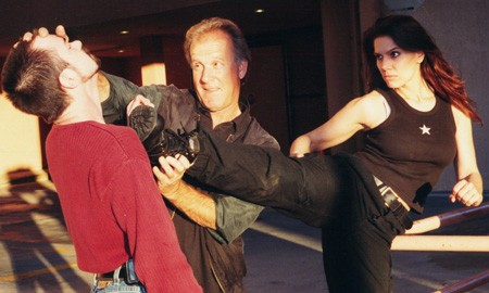 jpg: Mark Steven Grove with stunt coordinator Greg Anderson (III) and Robin Ritter