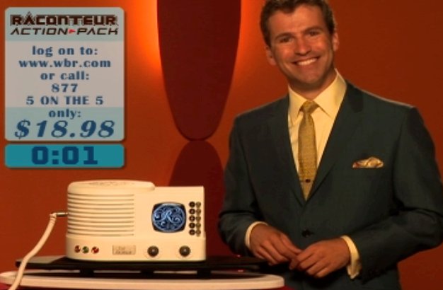 Playing a 1960's host in a mock infomercial.