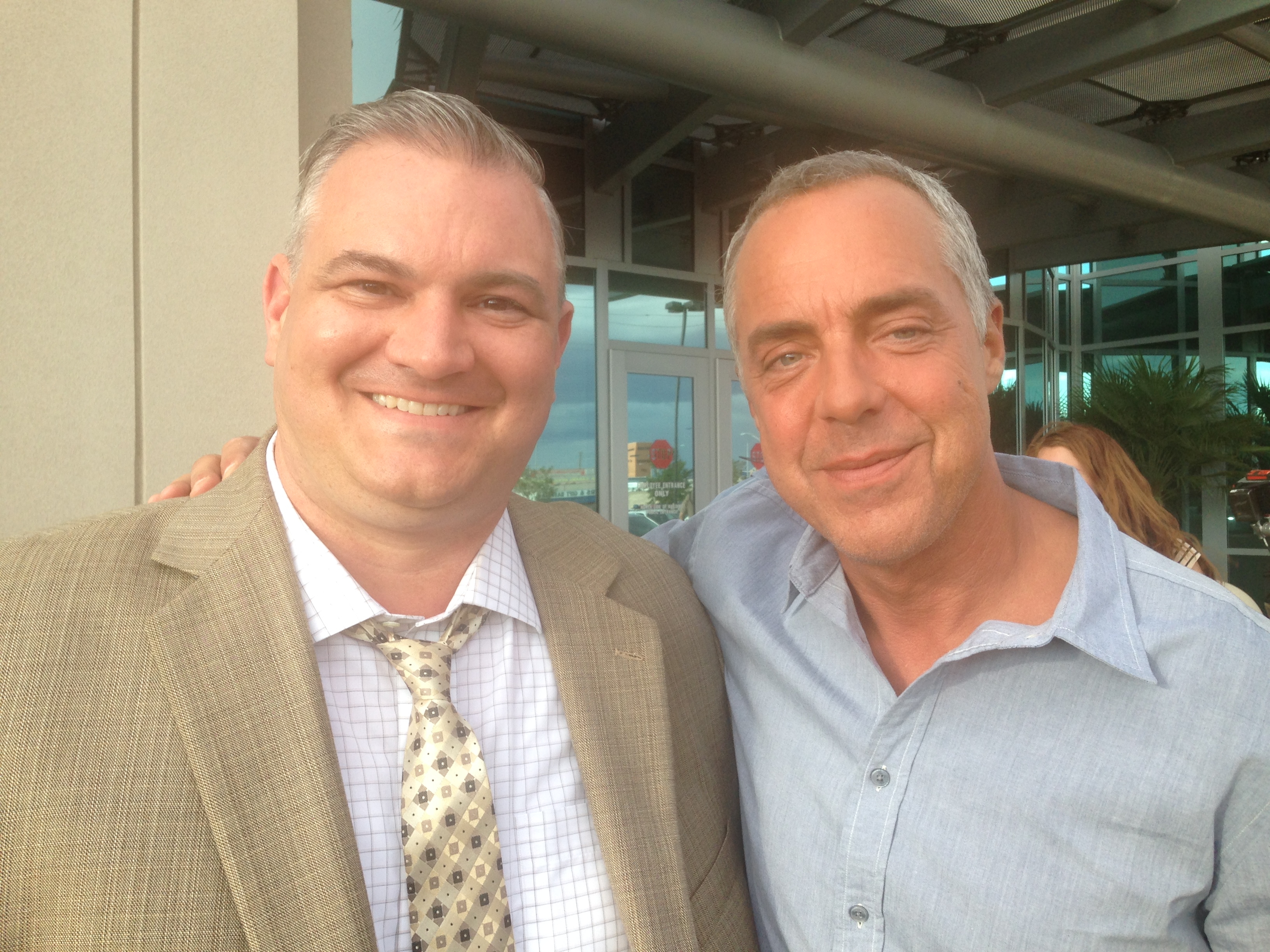 Michael Patrick McGill and Titus Welliver on the set of the Amazon Original Series BOSCH