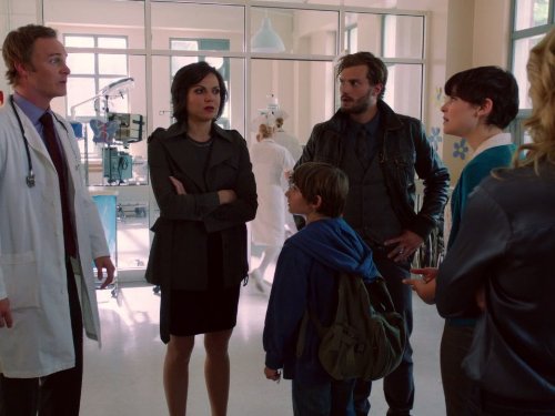 Still of Ginnifer Goodwin, Lana Parrilla, David Anders, Jamie Dornan and Jared Gilmore in Once Upon a Time (2011)