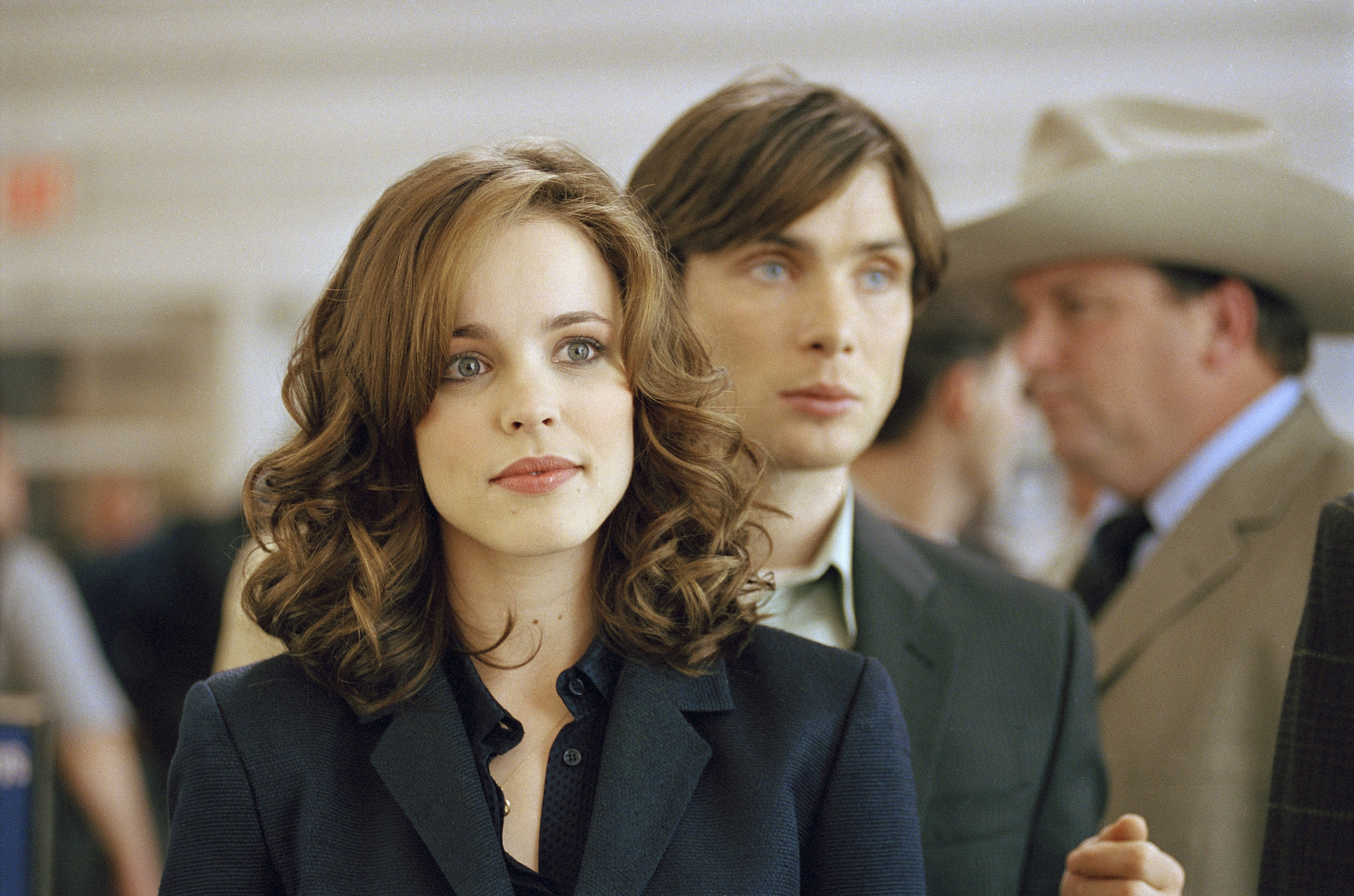 Still of Cillian Murphy and Rachel McAdams in Naktinis reisas (2005)