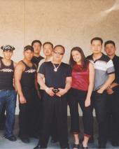 Francois Nguyen and asian gangsters on set of Sweet Hideaway 2003