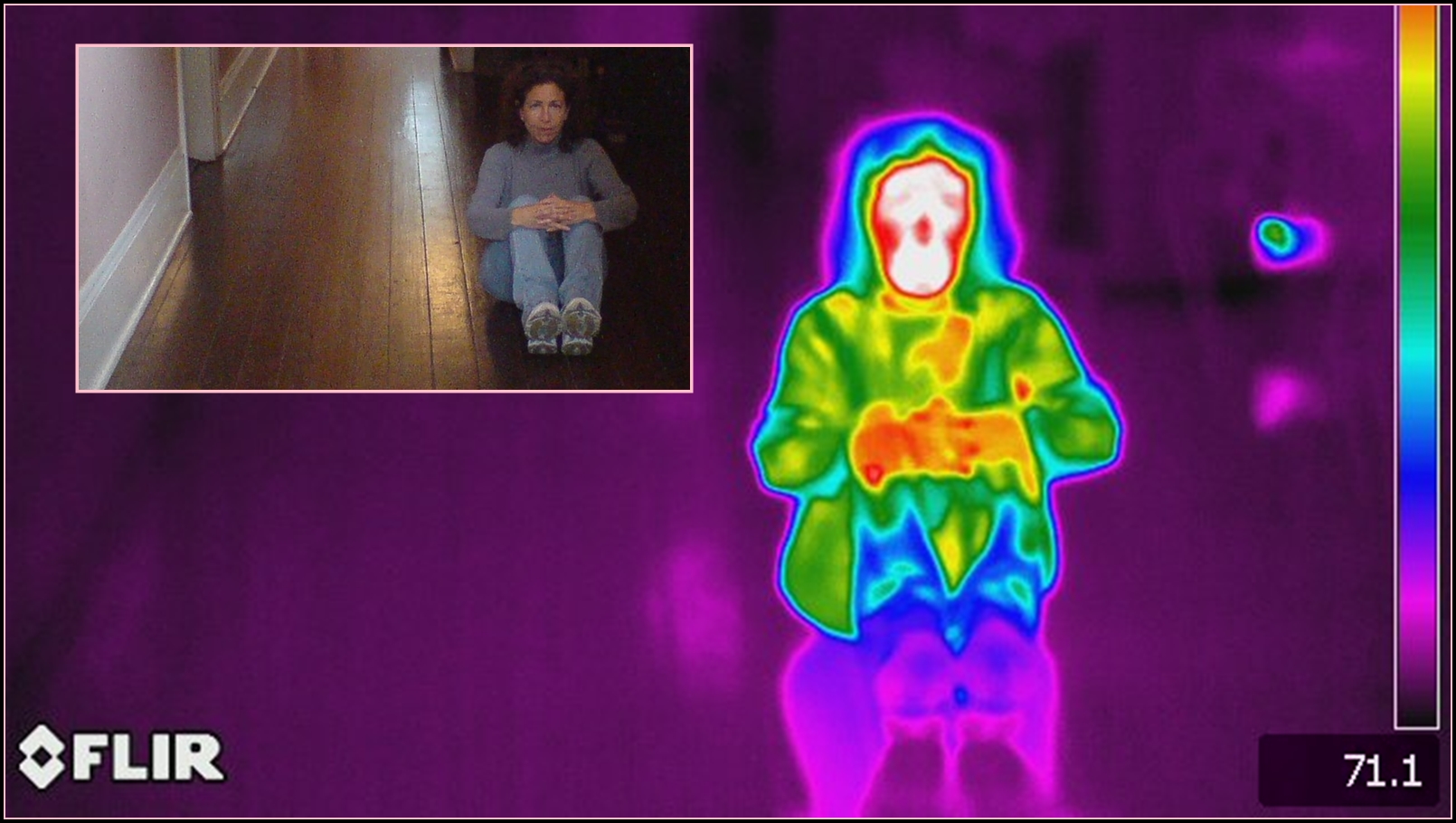 Daena Smoller participates in Dr. Larry Montz' testing of a brand new FLIR camera model in 2009 at the Degas House in New Orleans.