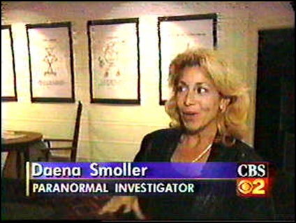 Daena Smoller (ISPR, GHOST EXPEDITIONS, Vogue Theater Hollywood) interview with CBS News inside the former Vogue Theater Hollywood during the 1999 AFI Film Festival (American Film Institute).
