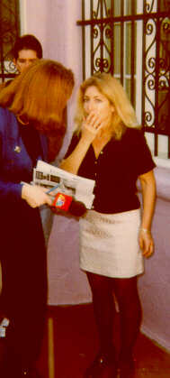 Taking an investigation break in Hollywood, with NBC reporter. 1999
