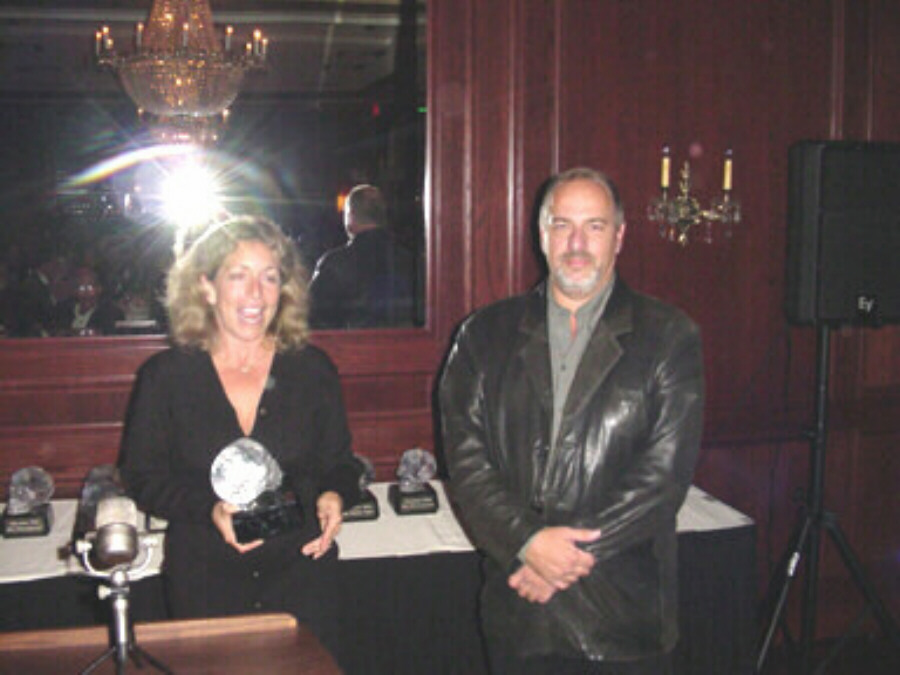 Accepting 2002 Screamfest Best Horror Documentary Award (with co-creator, Larry Montz), for 
