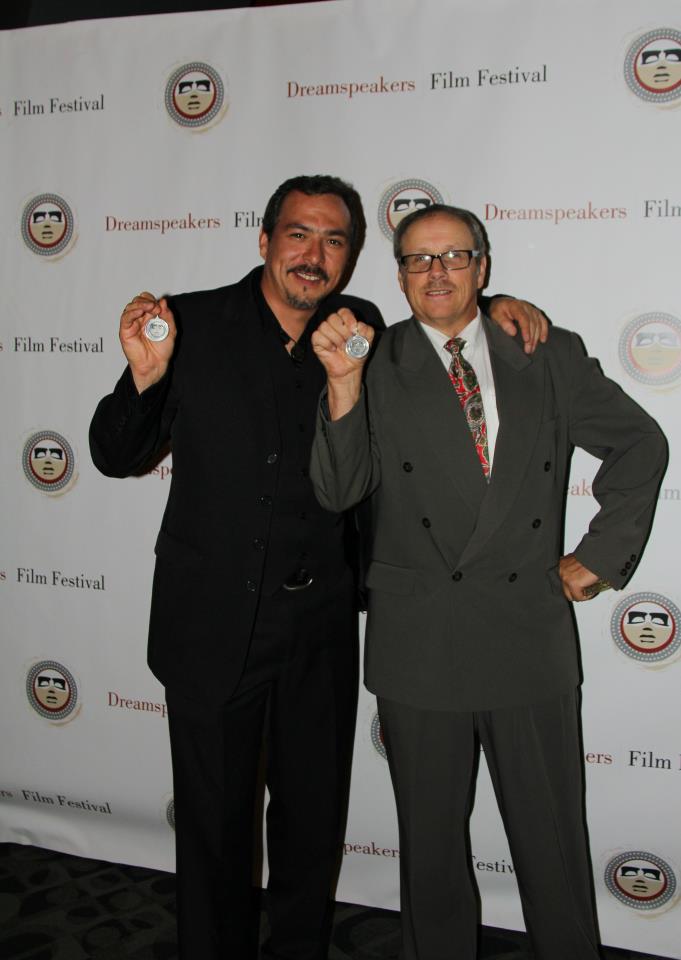 Producer Hank White and Glen Gould with their awards for Best Film and Best Actor at the 2012 Dreamspeaker's Film Festival in Edmonton, Alberta.