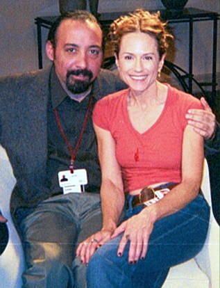 With Holly Hunter on the set of 