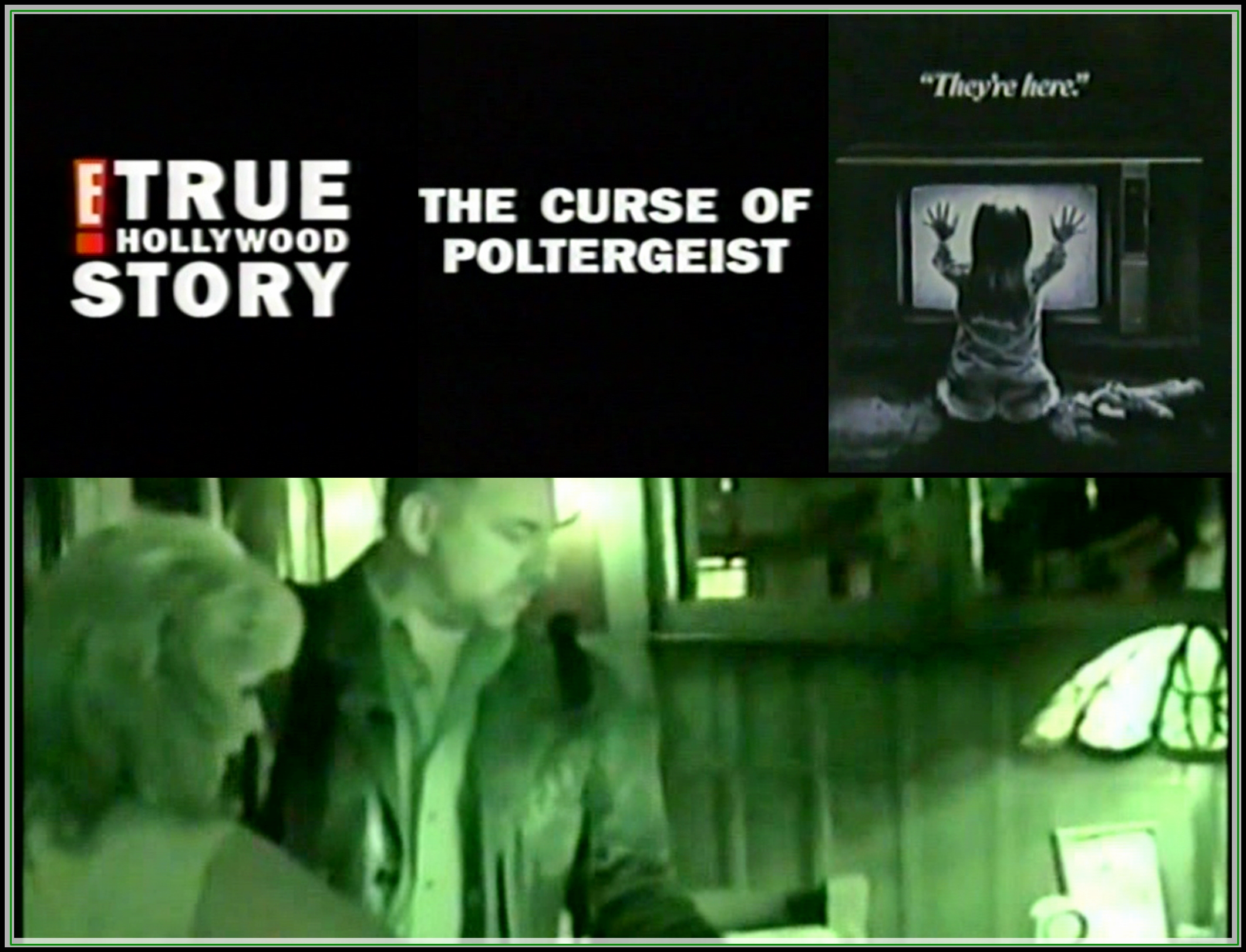 Archived footage of an ISPR parapsychological investigation on E! TRUE HOLLYWOOD STORY - THE CURSE OF POLTERGEIST (2002). L-R: Abigail, Larry Montz