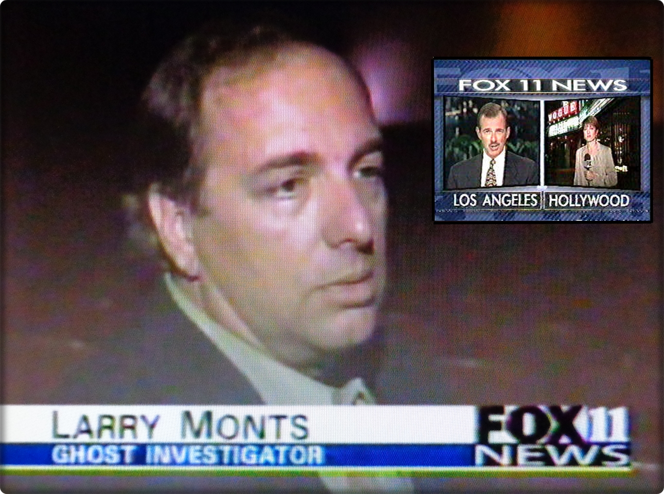 ISPR & GHOST EXPEDITIONS attracts all kinds of L.A. and international media, and a lot of it, when the Vogue Theater (Hollywood Blvd.)opens for ISPR offices, special events, and parapsychological activities. Larry Montz on FOX News / L.A. 1997