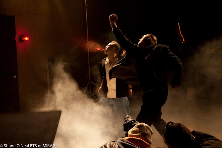 Rich Hopkins in a fight scene with actor Keith Lyle for TV Pilot 