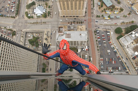 1000' Skyscraper descent as Spiderman