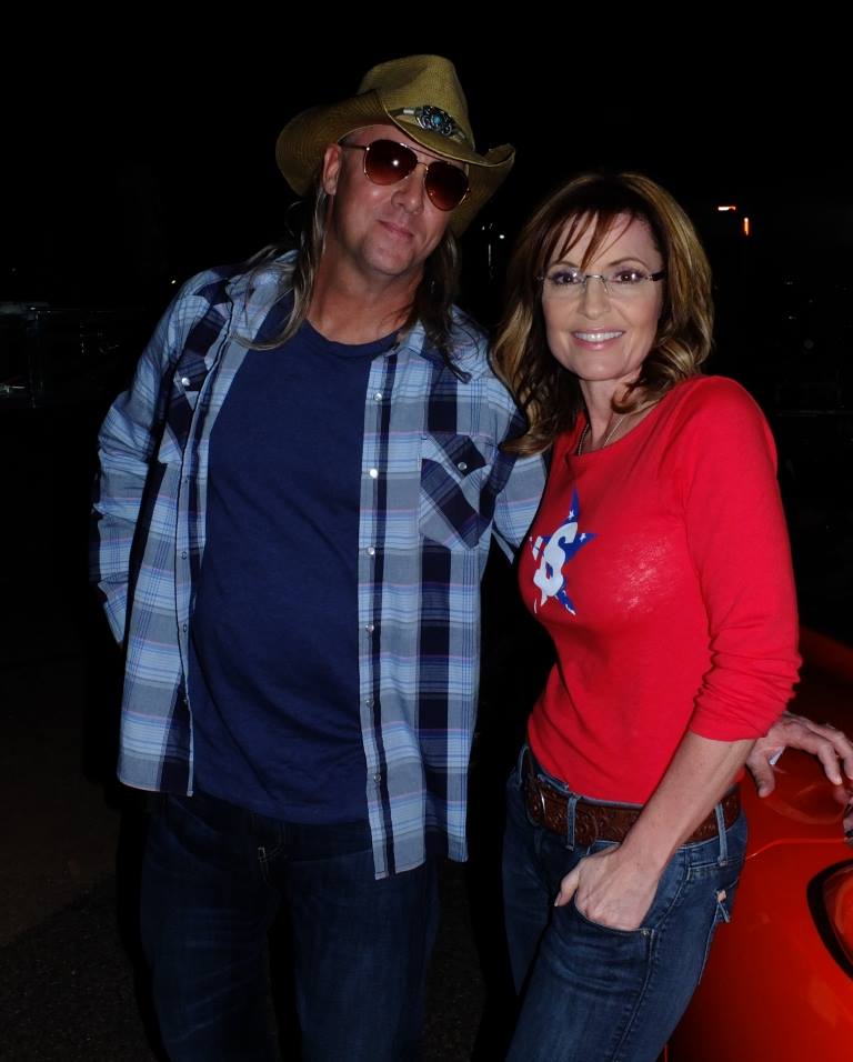 Rich Hopkins Hanging out with Sarah Palin after a Commercial Shoot