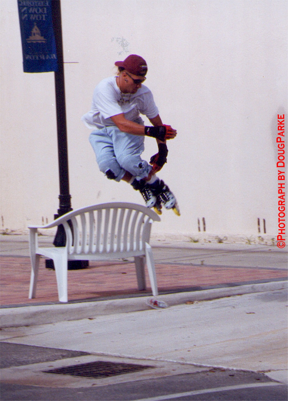 Stuntman Rich Hopkins, In-Line Skate Stunt on film 