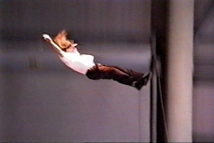 Stuntman Rich Hopkins in a high speed blur.. High Fall for NBC 